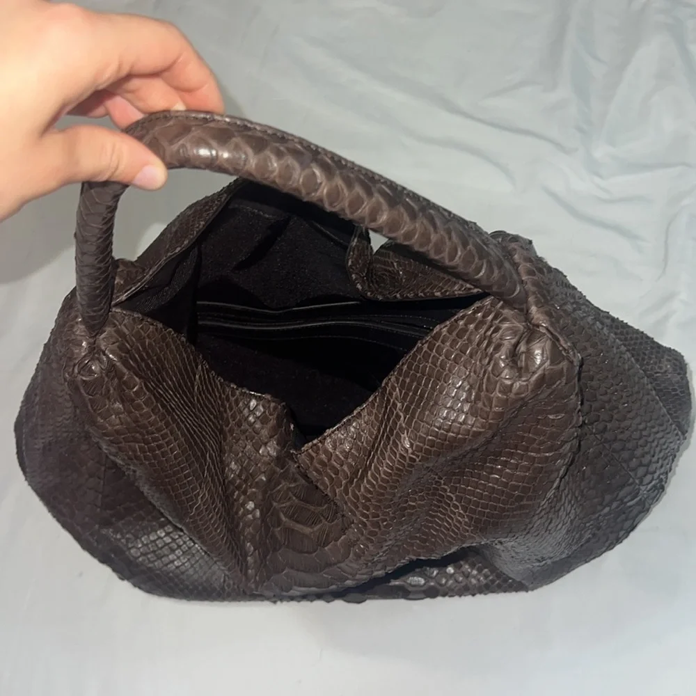 BYRON New York Genuine Python Large Hobo Bag